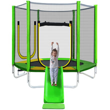 Lade das Bild in den Galerie-Viewer, Outdoor TÜV Rheinland Zertifizierung Gartentrampolin, Kindertrampolinm inkl. Leiter, gepolsterten Stangen, rutschen , Sicherheitsnetz, Randabdeckung &amp; Zubehör
