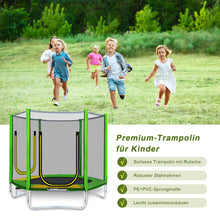 Lade das Bild in den Galerie-Viewer, Outdoor TÜV Rheinland Zertifizierung Gartentrampolin, Kindertrampolinm inkl. Leiter, gepolsterten Stangen, rutschen , Sicherheitsnetz, Randabdeckung &amp; Zubehör

