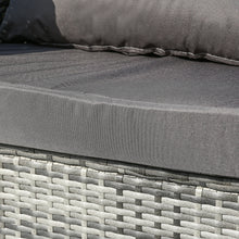 Lade das Bild in den Galerie-Viewer, Polyrattan Lounge set sofa, 5-Sitzer-Gartenmöbel-Set mit grauen Anti-UV-Kissen, abnehmbare Bezüge, Rattan-Ecksofa mit Einzelsofa und Couchtisch für 4-5 Personen

