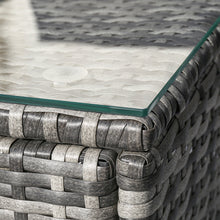 Lade das Bild in den Galerie-Viewer, Polyrattan Lounge set sofa, 5-Sitzer-Gartenmöbel-Set mit grauen Anti-UV-Kissen, abnehmbare Bezüge, Rattan-Ecksofa mit Einzelsofa und Couchtisch für 4-5 Personen
