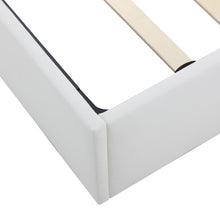 Lade das Bild in den Galerie-Viewer, Polsterbett, LED-Bett, 140*200cm, mit Lattenrost und Stauraum, mit beleuchtetem Kopfteil in diversen Farben，Weiß,Kopfteil &amp; Kunstleder
