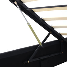 Lade das Bild in den Galerie-Viewer, Polsterbett,140*200cm LED-Bett，mit Lattenrost und Stauraum, mit beleuchtetem Kopfteil in diversen Farben，Schwarz，Kunstleder &amp; Holz
