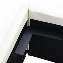 Lade das Bild in den Galerie-Viewer, Polsterbett, LED-Bett, 140*200cm, mit Lattenrost und Stauraum, mit beleuchtetem Kopfteil in diversen Farben，Weiß,Kopfteil &amp; Kunstleder
