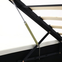 Lade das Bild in den Galerie-Viewer, Polsterbett, LED-Bett, 140*200cm, mit Lattenrost und Stauraum, mit beleuchtetem Kopfteil in diversen Farben，Weiß,Kopfteil &amp; Kunstleder
