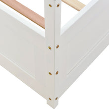 Lade das Bild in den Galerie-Viewer, Hausbett Spielbett mit Stoffzeltaufsatz| Mit Aufbewahrungsbox | 3 Kombinationen|Kinderbett Lattenrost in Kiefernholz, 90 x 200 cm, ohne Matratze, weiß
