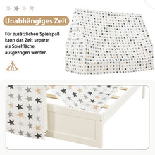 Lade das Bild in den Galerie-Viewer, Hausbett Spielbett mit Stoffzeltaufsatz  2 SchubladenMobiler ZeltständerRausfallschutz Stabiler Lattenrost Kinderbett in Kiefer,90x200cm,ohne Matratze
