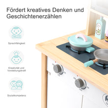 Lade das Bild in den Galerie-Viewer, Klassisches Kinderküchen-Spielset aus Holz, Kochset, Rollenspiel für Mädchen und Jungen
