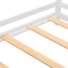 Lade das Bild in den Galerie-Viewer, Spielbett Hausbett 200x90, Tricolor Spleißholzlatten Dekorative Hausform,Rausfallschutz Kinderbett, Massivholz Kinderbett mit Lattenrost
