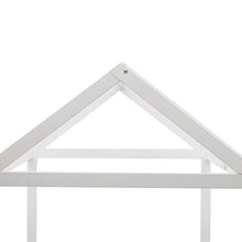 Lade das Bild in den Galerie-Viewer, Spielbett Hausbett 200x90, Tricolor Spleißholzlatten Dekorative Hausform, Rausfallschutz Kinderbett, Massivholz Kinderbett mit Lattenrost, weiß
