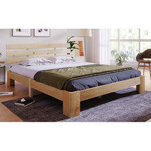 Lade das Bild in den Galerie-Viewer, Holzbett Doppelbett mit Kopfteil aus Bettgestell mit Lattenrost-200 x 140 cm Massivholz FSC Massiv Doppelbett als Kieferbett verwendbar
