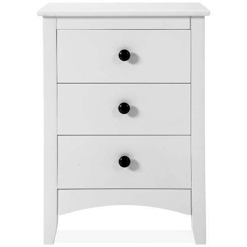 2er Set Nachttisch skandinavisch Schubladenschrank mit 3 Schublade Nachtschrank Beistelltisch für Wohnzimmer Schlafzimmer Badezimmer, 45 x 36 x 61 cm