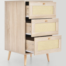 Lade das Bild in den Galerie-Viewer, Schubladenkommode Kommode mit 3 Schubladen, Sideboard Highboard für Schlafzimmer &amp; alle Wohnräume , Eiche -H79.5/B48.6/T48.5 cm
