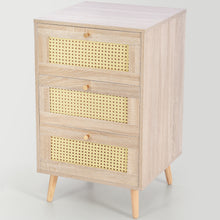 Lade das Bild in den Galerie-Viewer, Schubladenkommode Kommode mit 3 Schubladen, Sideboard Highboard für Schlafzimmer &amp; alle Wohnräume , Eiche -H79.5/B48.6/T48.5 cm
