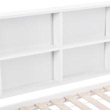 Lade das Bild in den Galerie-Viewer, Hausbett Kinderbett mit Mehrzweck-Bücherregal-Speichergitter-Kabinett Ablageregal und zwei großen Schubladen mit Stauraum und Kaminform 90x200 Weiß
