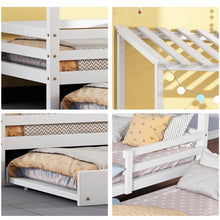 Lade das Bild in den Galerie-Viewer, Hausbett Ausziehbett Jugendbett Bett mit Stauraum Tagesbett Funktionsbett Bett 90x200 Kojenbett Weiß
