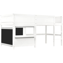 Lade das Bild in den Galerie-Viewer, Hausbett Kinderbett Spielbett Etagenbett mit zwei Brettern graffitifähig mit kleiner Ablage 90x200 weiß
