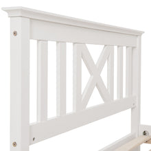 Lade das Bild in den Galerie-Viewer, Holzbett Einzelbett aus Bettgestell mit Lattenrost Holzbett mit Kopfteil - 90 x 200 cm Massivholz Kinderbett Jugendbett Kiefer massiv Weiß
