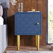 Lade das Bild in den Galerie-Viewer, Nachttisch,FSC-zertifiziert,Nachtschrank Beistelltisch,Marineblau, Sofatisch passend zu jedem Bett &amp; Schlafzimmer - H50/B35/T35 cm
