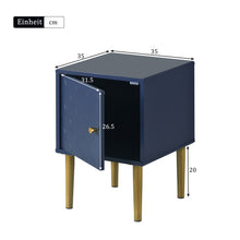 Lade das Bild in den Galerie-Viewer, Nachttisch,FSC-zertifiziert,Nachtschrank Beistelltisch,Marineblau, Sofatisch passend zu jedem Bett &amp; Schlafzimmer - H50/B35/T35 cm
