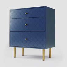 Lade das Bild in den Galerie-Viewer, Schubladenkommode Kommode mit 3 Schubladen, FSC®-zertifiziertem,Sideboard Highboard für Schlafzimmer &amp; alle Wohnräume,Marineblau-H89/B75/T40 cm
