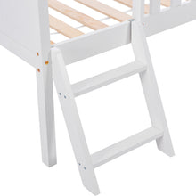 Lade das Bild in den Galerie-Viewer, Hausbett Kinderbett Jugendbett 200x90 Mit Schubladen und Ablagefächern，Geeignet für Jungen und Mädchen，Mit Anti-Drop-Geländer, Weiß
