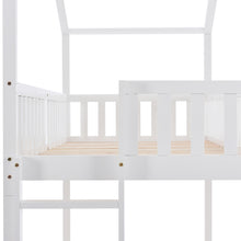 Lade das Bild in den Galerie-Viewer, Hausbett Kinderbett Jugendbett，90x200，drei Betten，Ausziehbar，Platzsparendes Design，Weiß
