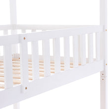 Lade das Bild in den Galerie-Viewer, Hausbett Kinderbett Jugendbett，90x200，drei Betten，Ausziehbar，Platzsparendes Design，Weiß

