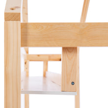 Lade das Bild in den Galerie-Viewer, Kinderbett in Holzfarbe,Kinderbett Hausbett mit Schubladen,Massivholz mit Lattenrost, Kiefernholz Hausbett , Kinder und Jugendzimmer,90x200
