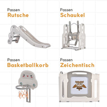 Lade das Bild in den Galerie-Viewer, Laufgitter Baby Laufstall mit Zeichenbrett, Pinsel,, Kinderrutsche und Basketballkorb (200*200*61 cm) , Matten und Dekorationen sind nicht im Lieferumfang enthalten
