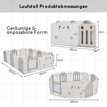 Lade das Bild in den Galerie-Viewer, Laufgitter Baby Laufstall mit Zeichenbrett, Pinsel,, Kinderrutsche und Basketballkorb (200*200*61 cm) , Matten und Dekorationen sind nicht im Lieferumfang enthalten
