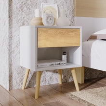 Lade das Bild in den Galerie-Viewer, 2er Set Nachttisch Nachtschrank Beistelltisch, FSC®-zertifiziertem, Nchtkommode mit Schubladen, Sofatisch passend zu jedem Bett &amp; Schlafzimmer
