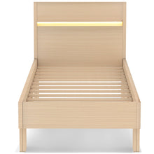 Lade das Bild in den Galerie-Viewer, Holzbett LED Stauraumbett Holzbett Einzelbett mit Kopfteil aus Bettgestell mit Lattenrost-90 x 200 cm
