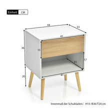 Lade das Bild in den Galerie-Viewer, 2er Set Nachttisch Nachtschrank Beistelltisch, FSC®-zertifiziertem, Nchtkommode mit Schubladen, Sofatisch passend zu jedem Bett &amp; Schlafzimmer
