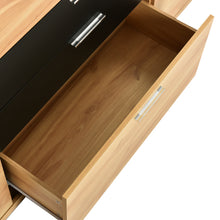 Lade das Bild in den Galerie-Viewer, Sideboard Kommode Anrichte Standschrank Lagerung Schrank Schrank Einheit mit 7 Farben LED-Leuchten für Esszimmer Wohnzimmer（Holzfarbe und schwarz）
