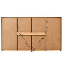 Lade das Bild in den Galerie-Viewer, Sideboard Kommode Anrichte Standschrank Lagerung Schrank Schrank Einheit mit 7 Farben LED-Leuchten für Esszimmer Wohnzimmer（Holzfarbe und schwarz）
