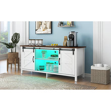 Lade das Bild in den Galerie-Viewer, Großer TV-Schrank，Entertainment Center，TV Stand，Einstellbare Regale für，Wohnzimmer Esszimmer weißer fernsehschrank，Sideboard mit 2 Schiebetüren，niedriger Schrank，Modernes Design，120*40*60.5cm
