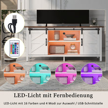 Lade das Bild in den Galerie-Viewer, Großer TV-Schrank，Entertainment Center，TV Stand，Einstellbare Regale für，Wohnzimmer Esszimmer weißer fernsehschrank，Sideboard mit 2 Schiebetüren，niedriger Schrank，Modernes Design，120*40*60.5cm

