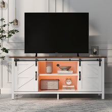 Lade das Bild in den Galerie-Viewer, Großer TV-Schrank，Entertainment Center，TV Stand，Einstellbare Regale für，Wohnzimmer Esszimmer weißer fernsehschrank，Sideboard mit 2 Schiebetüren，niedriger Schrank，Modernes Design，120*40*60.5cm
