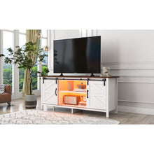 Lade das Bild in den Galerie-Viewer, Großer TV-Schrank，Entertainment Center，TV Stand，Einstellbare Regale für，Wohnzimmer Esszimmer weißer fernsehschrank，Sideboard mit 2 Schiebetüren，niedriger Schrank，Modernes Design，120*40*60.5cm
