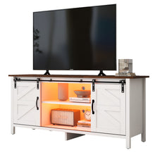 Lade das Bild in den Galerie-Viewer, Großer TV-Schrank，Entertainment Center，TV Stand，Einstellbare Regale für，Wohnzimmer Esszimmer weißer fernsehschrank，Sideboard mit 2 Schiebetüren，niedriger Schrank，Modernes Design，120*40*60.5cm
