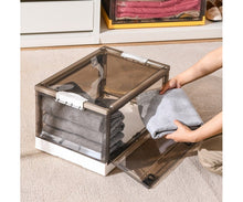Lade das Bild in den Galerie-Viewer, Faltbare Kunststoff-Aufbewahrungsbox, Organizer Ideal zum Aufbewahren von Büchern, Kleidung, Spielzeug, Bettzeug oder als Schuhkarton (25L, blau)
