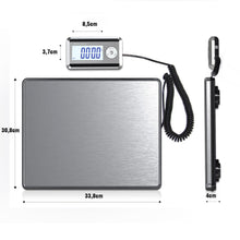 Lade das Bild in den Galerie-Viewer, Digitale Packetwaage Postwaage mit wandmontierbarem LCD-Display, Briefwaage, Körperwaage, Ladenwaage,Marktwaage«, LCD Anzeige, im Retro-design, Grammgenau bis 200kg, mit einer Edelstahlschale
