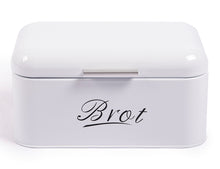 Lade das Bild in den Galerie-Viewer, Brotbox  mit Deckel, Großer Knäckebrot Box aus Metall, Brot und Kekse Lange Aufbewahren und Trocken Halten, Retro Design 31cm*19cm*16cm (Weiß)
