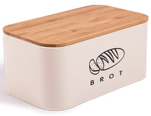 Lade das Bild in den Galerie-Viewer, Brotkasten mit Deckel, Großer Knäckebrot Box aus Metall, Brotaufbewahrungsbox , Brot ,Kekse Lange Aufbewahren und Trocken Halten (Beige-30cm)
