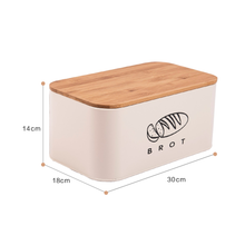 Lade das Bild in den Galerie-Viewer, Brotkasten mit Deckel, Großer Knäckebrot Box aus Metall, Brotaufbewahrungsbox , Brot ,Kekse Lange Aufbewahren und Trocken Halten (Beige-30cm)
