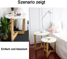 Lade das Bild in den Galerie-Viewer, Beistelltisch, Couchtisch rund aus Bambus Beinen und 3er MDF-Weißplatte, Antike chinesische Verbindungsmechanik, Hingucker in Ihrem Wohnzimmer50*51cm
