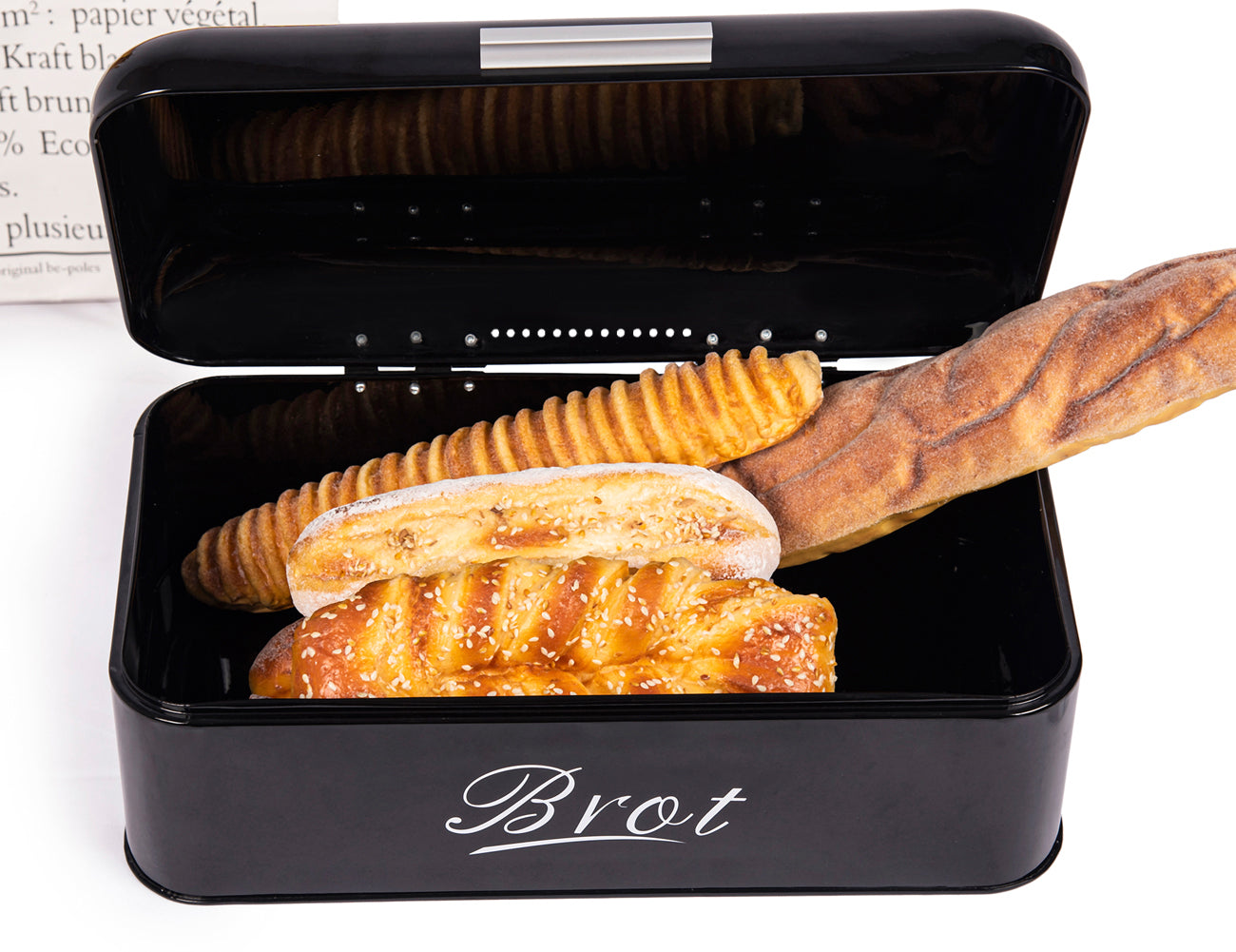 Brotkasten mit Deckel, Großer Knäckebrot Box aus Metall, Brot und Keks –  Zedelmaier Shop