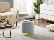 Lade das Bild in den Galerie-Viewer, Hocker Zylindrischer Samthocker Sitzhocker mit Stauraum rund, Polsterhocker kleiner,Fußbank Hocker ,Maximale Belastung 150kg,Größe 37x37x41.5cm
