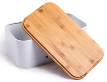 Lade das Bild in den Galerie-Viewer, Brotkasten mit Deckel, Großer Knäckebrot Box aus Metall, Brotaufbewahrungsbox , Brot,Kekse Lange Aufbewahren und Trocken Halten(Weiß-30cm)
