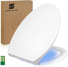 Lade das Bild in den Galerie-Viewer, Toilettendeckel mit LED Beleuchtung,WC Sitz Mit Absenkautomatik,Klodeckel mit Quick Release Funktion, Antibakterieller Toilettensitz (TSBU002LT)
